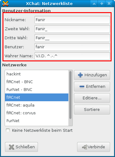 [Bild: Nicknames, &Uuml;sername und Realname eingeben]